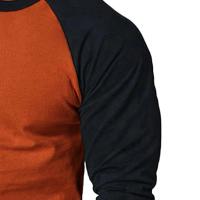 Camiseta Casual Para Hombre Cuello Redondo Manga Larga Color-Block Estilo Europeo Y Americano Camiseta Básica De Verano - details 3