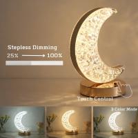 Lámpara Nocturna LED De Mesa Con Iluminación Táctil Y Carga USB Luna 3D Para Dormitorio Decoración Aestética Para Habitación De Niñas Luz Ambiente Para Cama - details 5