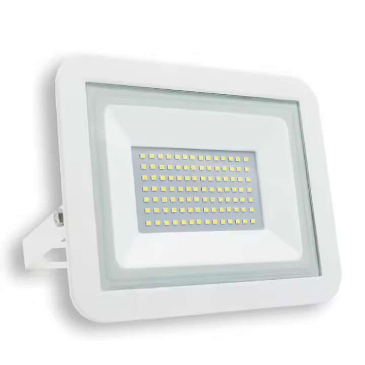 PROJETOR LED PLANO BRANCO MATEL IP65 50W FRIA - 1