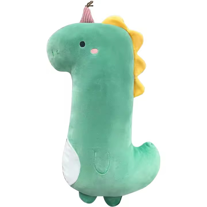 Almohada de Sweatshirt de dinosaurio Verde Largo, Lindo y Suave animal de Sweatshirt de dinosaurio para niños y niños, 21,6" - 1