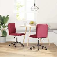 vidaXL Sillas de comedor 2 unidades cuero sintético en color Blanco/Rojo vino tinto/Crema y más | cómodas modernas ergonómicas para comedor cocina salón hogar - details 1