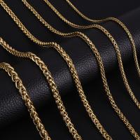 Collar De Acero Inoxidable HIYEE Con Diseño De Trigo Enredado En Oro Para Hombres Y Mujeres Cadena Clásica De Enlace Para Joyería Fitness Tracker - details 3