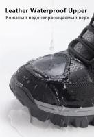 Botas De Nieve Para Hombre Con Lazo Alto Tejido De Microfibra Impermeable Antideslizante Para Exteriores Botines De Invierno Con Suela De Goma Talla Verdadera - details 6