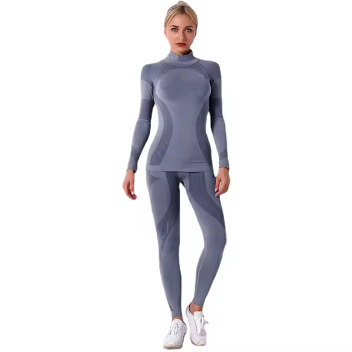 Seamless Yoga Sets Women Fitness Gym Suits 2 Pcs Nylon Knitted Running Sets High Waist Sports Suits - 1