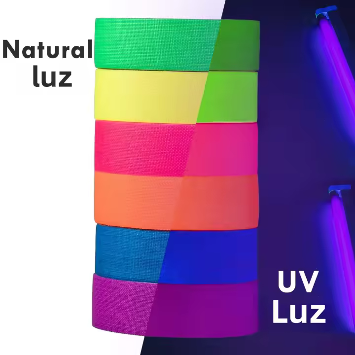 6pcs/set Cinta Adhesiva Gaffer Fluorescente Para Decoración De Hogar Y Manualidades DIY Reacciona Con Luz Negra Para Fotografía - 1