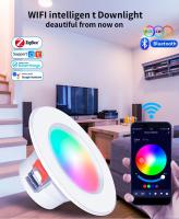 TUYA Smart Downlight LED Inteligente WiFi Bluetooth Zigbee AC 85-265V Spot De Techo Recargable Para Sala De Estar Y Dormitorio Control Remoto Por App - details 3