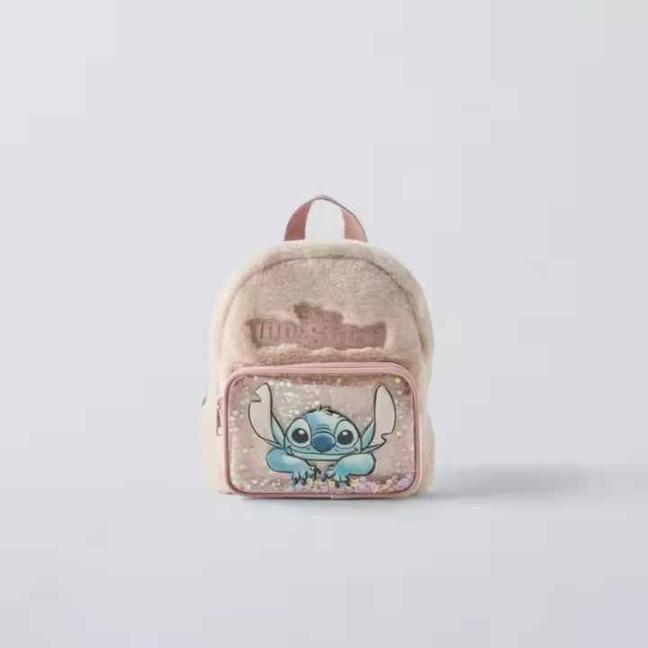 Mochila De Peluche Disney Para Niños Diseño De Stitch Moda Y Divertida Para Escolares Bolsa De Aula Dulce Regalo Otoño - 1