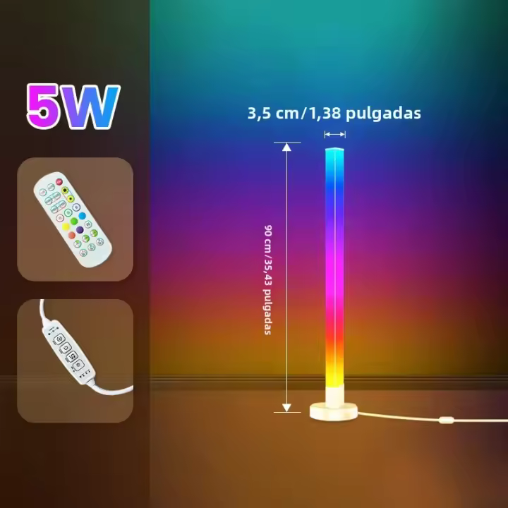 Lámpara De Piso Inteligente RGB LED Con Control Remoto/Suministro De Energía USB Y Sync De Música Para Ambiente Moderno Iluminación De Fiesta De Juego En Sala - 1