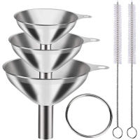 Juego De 3/5 Funnel De Acero Inoxidable Para Cocina Funnel De Metal De Grado Alimenticio Para Rellenar Botellas Pequeño Para Aceites Esenciales Condimentos - details 0