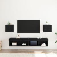 Gabinetes de TV Montados en la Pared vidaXL 2 pcs Negro Roble 30,5x30x30 cm - details 2