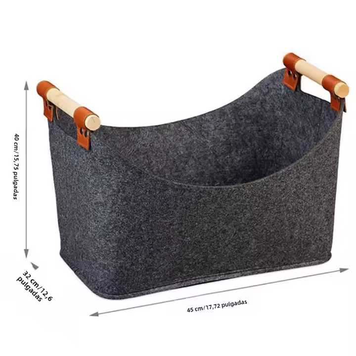 Cesta De Madera Plegable Grande 45x32x40 Cm Capacidad De 57 L Para Hogar Y Jardín Caja De Madera Para Estufa Y Pila De Leña Eco-amigable - 1