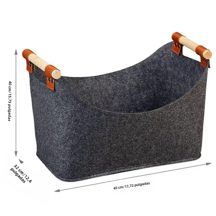 Cesta De Madera Plegable Grande 45x32x40 Cm Capacidad De 57 L Para Hogar Y Jardín Caja De Madera Para Estufa Y Pila De Leña Eco-amigable - 1