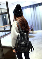 Mochila Grande Para Mujer Con Cordón De Cuero Sintético Moda Viaje Casual Bolso De Hombro Laptop Mochila Bolsa De Mano Plegable Y Expansible - details 17