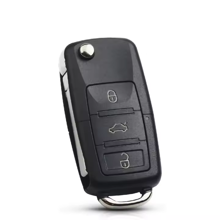 MultiAccesorios Carcasa de Llave para Coche 3 Botones – Compatible con Volkswagen, Skoda y más | Reemplazo Bora, Beetle, Golf. con zócalo de Pila Botones de Abrir, Cerrar y Maletero - 1