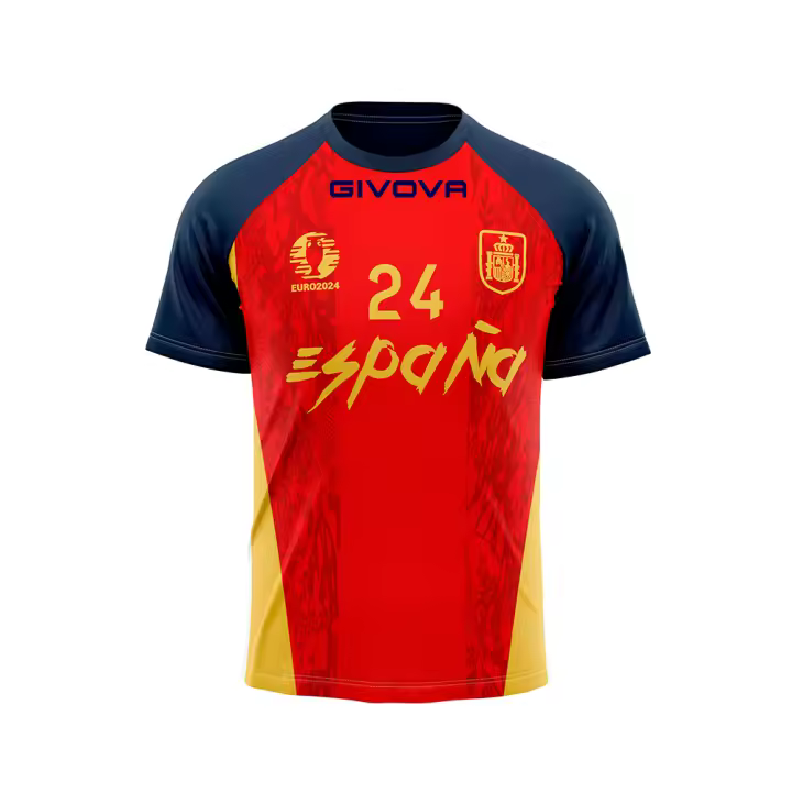 Camiseta aficionado Eurocopa 2024 España Givova  Camiseta deportiva de manga corta  Adulto y Niño  Varios Colores  ENVIO RAPIDO EN 48H - 1