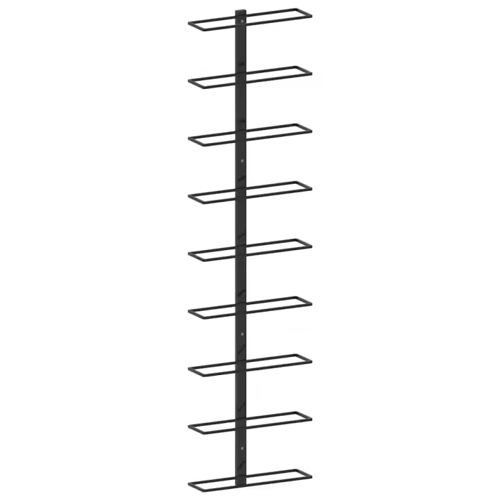 vidaXL Botellero de pared para 9 botellas hierro negro - 1