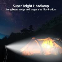 Linterna Frontal LED Potente 5 USB Recargable Impermeable Para Pesca Caza Camping Senderismo Luz De Mano Exterior - details 7