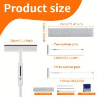 Profesional Escobilla Para Ventanas Con Retrovisor Doble Y Spraying Fácil De Limpieza Cepillos Para Ventanas Altas Y Puertas De Vidrio - details 5