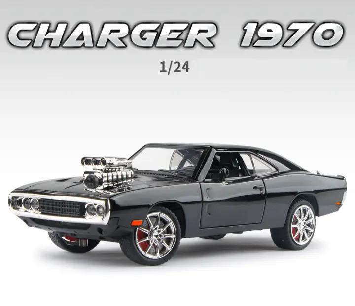 Modelo De Coche De Aleación 1:24 Challenger 1970 De Fast & Furious 7 Con Sonido Y Luz Regalo Para Niños Decoración De Juguetes Vehículos - 1