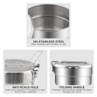 Caja De Almuerzo De Acero Inoxidable De 1.5L Con Bolsa De Almacenamiento Para Camping Picnic Cocina En Exteriores Utensilios De Cocina - details 5