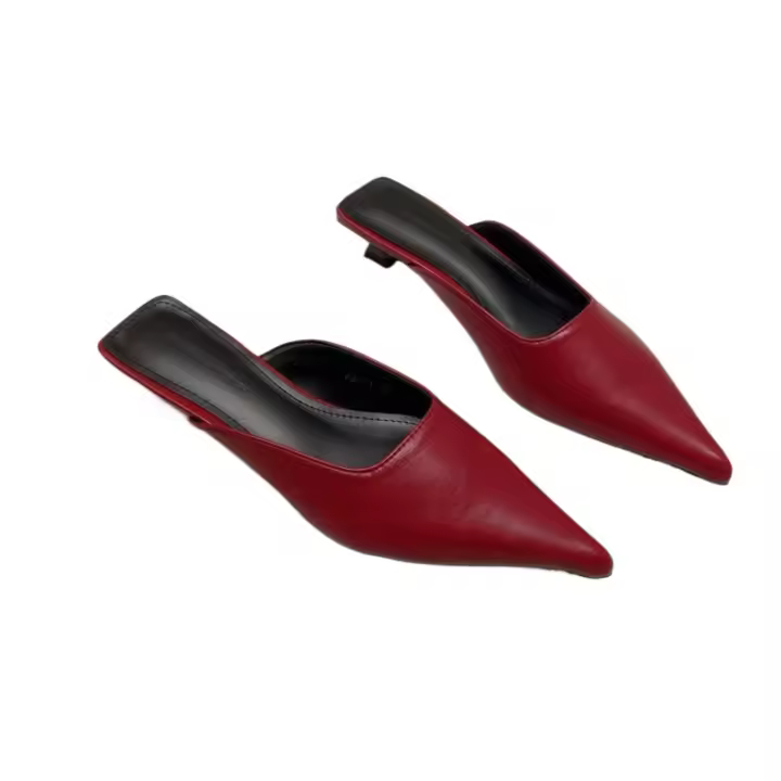 Zapatillas De Mujer Con Punta Puntiaguda Y Tacón Bajo Elegantes Y Modernas Para Exterior Con Plataforma Y Cierre Rápido - 1