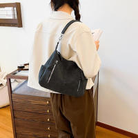 Bolso Lateral De Cuero Diseñador Para Mujer Bolso De Hombro Retro Capacidad Grande Bolso De Mano Casual Para Damas - details 10