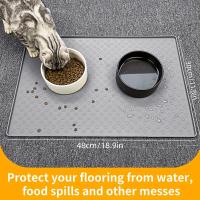 Alfombrilla De Comida Para Perros Con Huellas De Silicona Límite Elevado Anti-Desbordamiento Placemat Para Tazas De Alimentos Y Agua Para Mascotas Universal - details 2