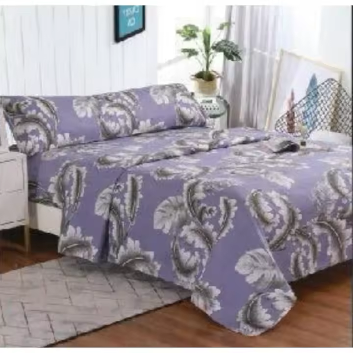 Juego de sábana,juego para cama 135cm,set de 3 Piezas, 1 encimera , 1 sábana bajera ajustable, 1 fundas de almohada, 100% poliéster, transpirable.CXJF - 1