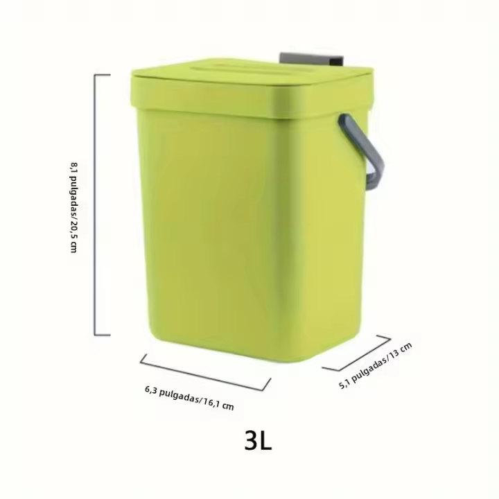 Pequeño Cenicero De Plástico Con Tapa Colgante Para Cocina Y Baño Recipiente De Basura Para Alimentos Montable Debajo Del Grifo - 1
