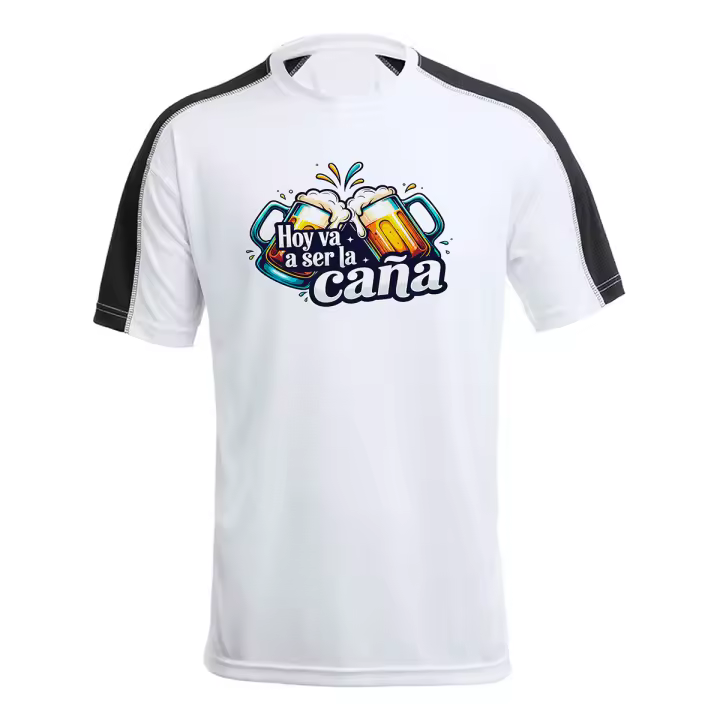 MERCHANDMANIA CAMISETA técnica franja mangas NEGRA frase graciosa bonita motivadora alegre ánimo tshirt - 1