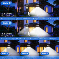 Lámpara Solar Exterior Con Sensor De Movimiento 348LED Luz De Seguridad Impermeable Para Jardín Y Garage Potente Spot Solar Incluido - details 15