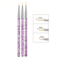 Set De 3 Brochas Para Arte De Uñas Con Estampado Francés 3Pcs Línea De Dibujos 3D Para Gel UV Uso DIY Herramientas De Manicura - details 5