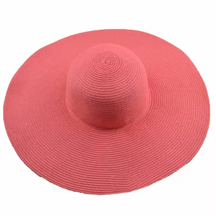 Gorro De Sol Para Mujer Con Gran Alas Plegable Verano Protección Solar Color Sólido Sombrero De Playa Casual Para Exteriores - 1