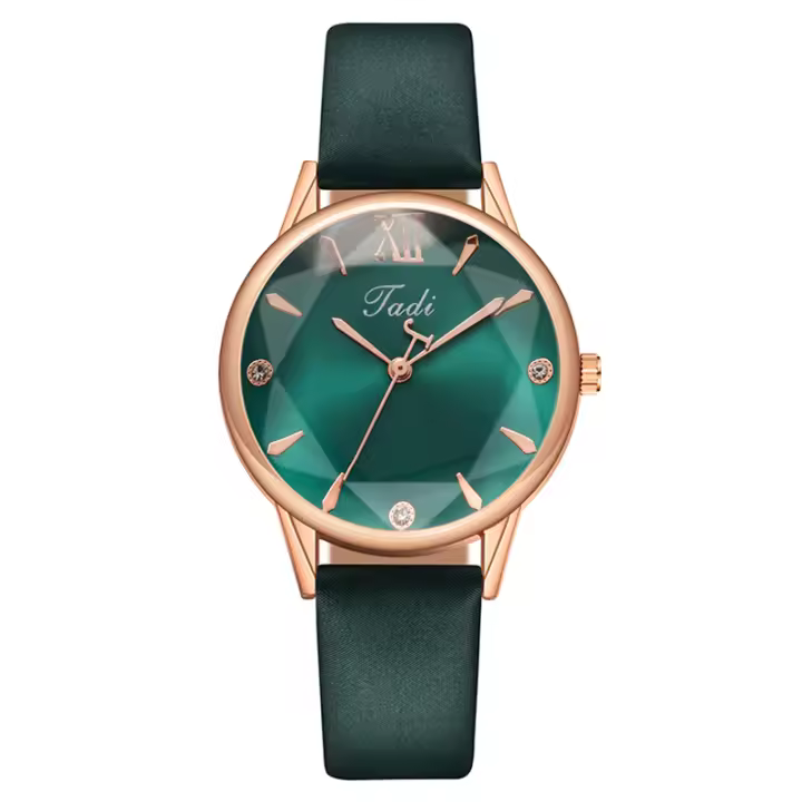 Reloj de cuarzo con Correa de cuero y Diseño Romano para Mujer. - 1