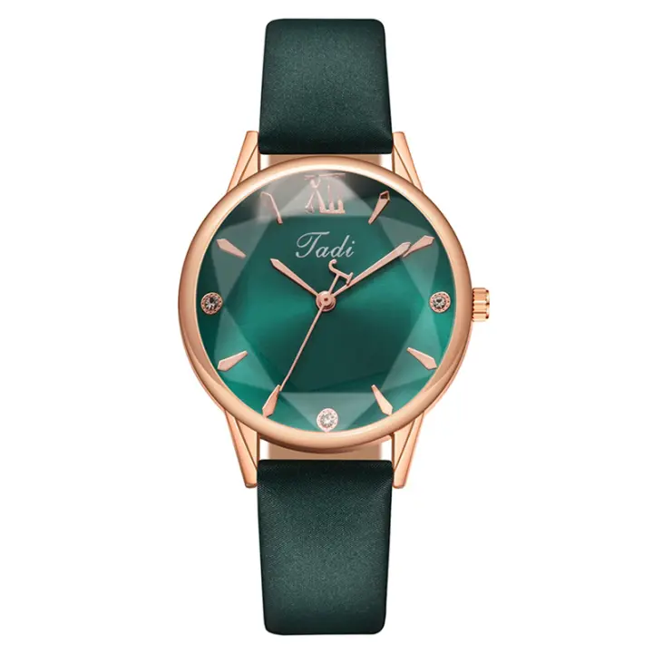 Reloj de cuarzo con Correa de cuero y Diseño Romano para Mujer. - 1