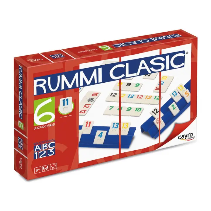 Juego de Mesa Cayro Rummi Clasic para 6 Jugadores - Ficha Grande - Incluye Atriles - 1