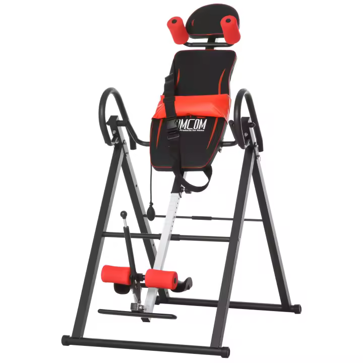 HOMCOM Tabla de Inversión Gravitacional Plegable con Cinturón de Seguridad Regulable en Altura para Usuarios de 130-190cm Ejercicio y Alivio de Dolores de Espalda Carga Máxima 150 kg - 1