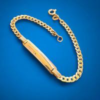 Pulsera Esclava Barbada 17 cm Oro 18 Kilates con certificado de Calidad - details 0