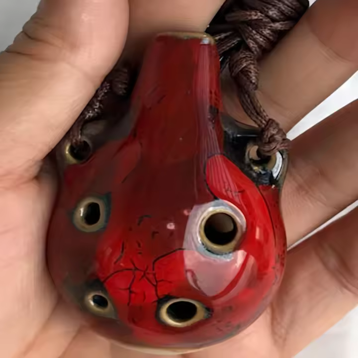 Ocarina Chinesa Estilo 2024 Con 6 Agujeros Flauta De Cerámica Multitono Instrumento Musical Vintage Accesorios De Regalo - 1