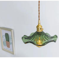 Lámpara Colgante De Vidrio Colorido LED Para Dormitorio Y Sala De Estar Estilo Art Decó Chandelier Colgante De Cobre Simple Para Bar Y Restaurantes - details 3