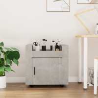 vidaXL Carrito de escritorio madera contrachapada 60x45x60 cm en color Negro/Gris sonoma/Roble Sonoma y más | estructura resistente ideal para salón dormitorio o estudio - details 5