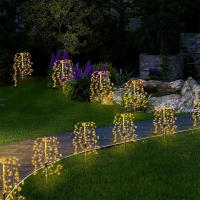 Luces De Árbol De Sauce Solar Para Exterior Con 200 LED 8 Modos De Iluminación IP65 Impermeables Para Jardín Terraza Camino Decoración Navideña - details 10