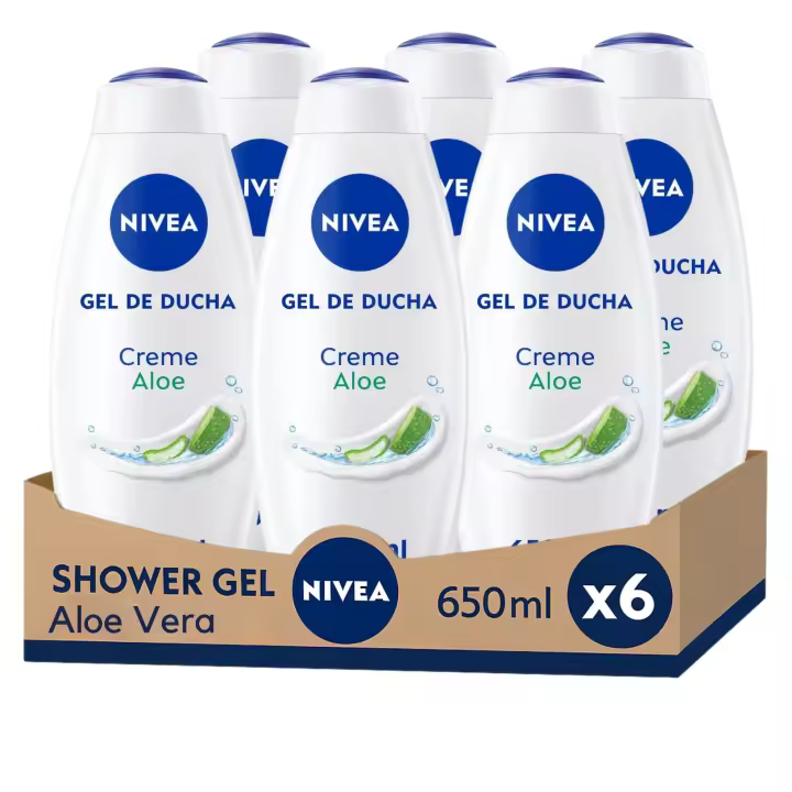 NIVEA Pack Ahorro Shower Gel Aloe Vera 6 x 650ml - 1