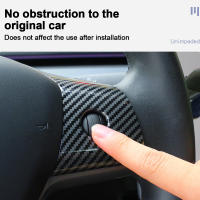 Cubierta Protectora Para Volante De Tesla Model 3 Model Y Adorno De Fibra De Carbono ABS Accesorios De Decoración Para Coche - details 1