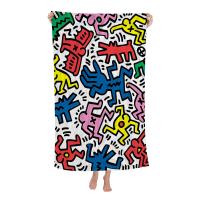 Toalla De Playa Microfibra Colorida De Keith Haring Toalla Rápida Para Piscina Viajes Y Gimnasio Absorbente Y Suave Tamaño 76x182 Cm - details 10
