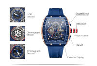 Reloj De Pulsera Curren 8442 Para Hombre Estilo Business Y Casual Cronógrafo De 6 Manos Reloj De Cuarzo Lujo Y Moda Resistente Al Agua Material De Correa Silicona Y Caja De Aleación Dial De Cristal De Zafiro - details 2