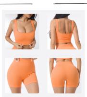 Short Deportivo mujer sin costura, High Belt, algodón, yoga y fitness - details 3
