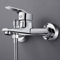 Zinc Alloy Basin Faucets Chrome Wall Mounted Hot Cold Water Dual Spout Mixer Tap For Bathroom Splitter Bath Shower Basin - details 1