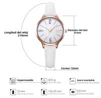 Reloj De Mujer Casual Shengke De Cuero Japanese Quartz Resistente Al Choque Y Al Agua Con Marcadores Arábigos Y Pantalla De Vidrio Hardlex - details 8