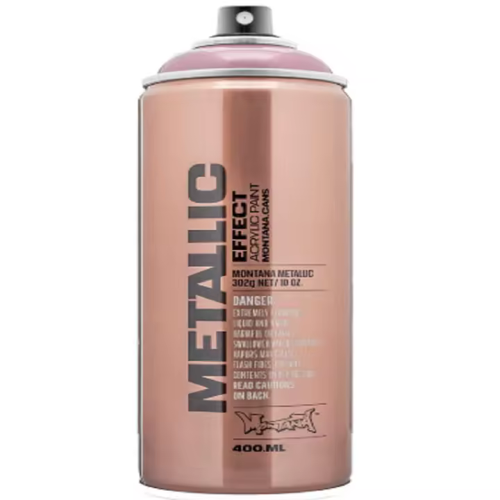Montana Cans Efecto Metálico Color Rosa 400ml. - acabado satinado duradero, resistente a la luz y al desgaste, presión media, para metal, porcelana, cerámica, albañilería, madera, vidrio, pantallas y todo tipo de superficies - 1